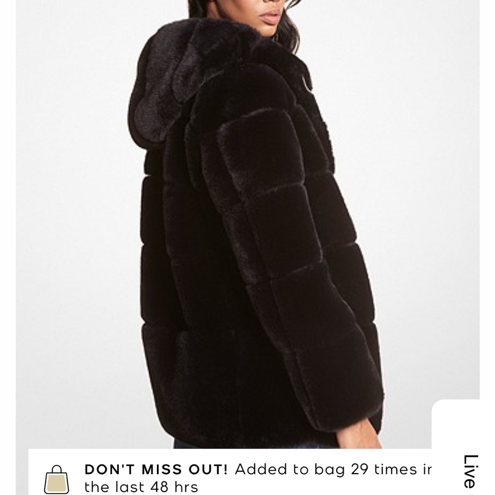 Michael Kors Quilted Faix Fur coat size LARGE.